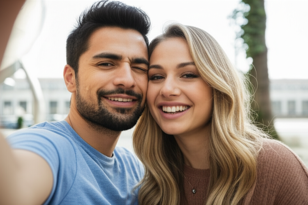 Selfie with conspiratorial wink