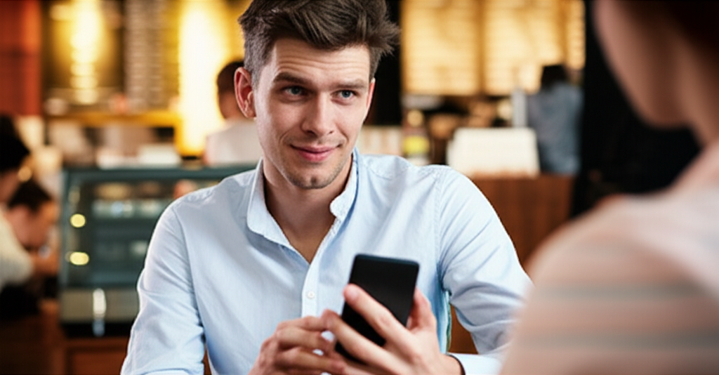 Researching crush at coffee shop